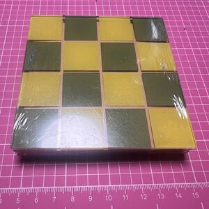 Yellow and Green Checkered 4 peice coaster set